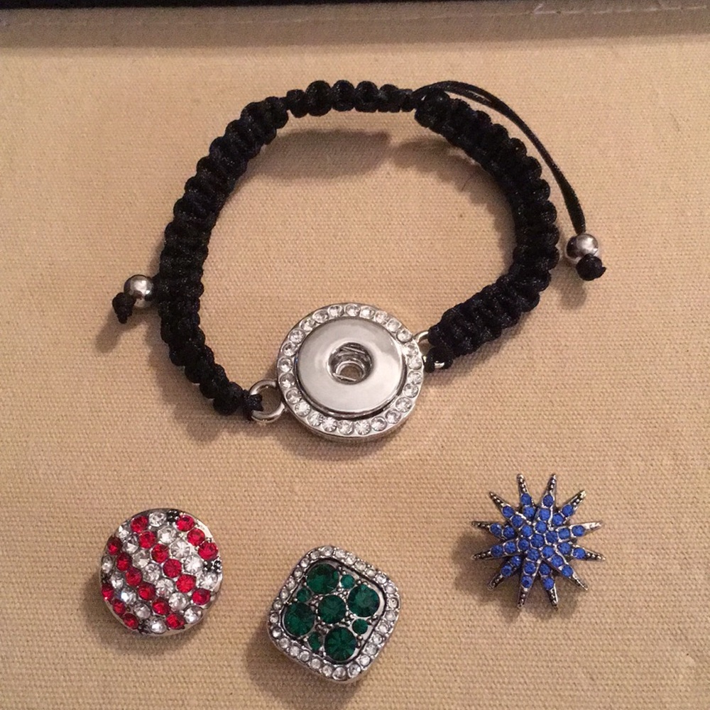 Magnolia and Vine Black woven bracelet